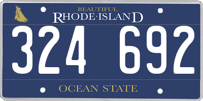 RI license plate 324692