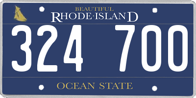 RI license plate 324700