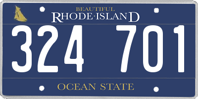 RI license plate 324701