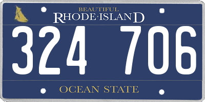 RI license plate 324706