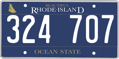 RI license plate 324707