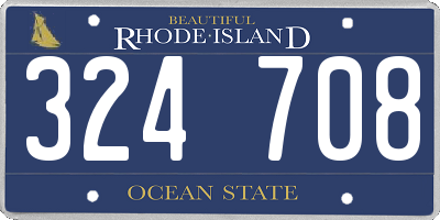 RI license plate 324708