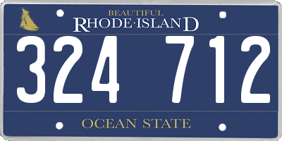 RI license plate 324712