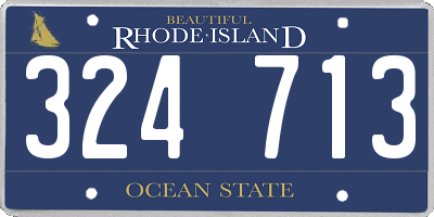 RI license plate 324713