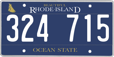 RI license plate 324715