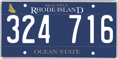 RI license plate 324716