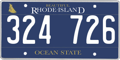 RI license plate 324726