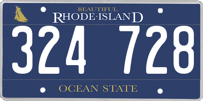 RI license plate 324728