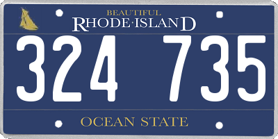 RI license plate 324735