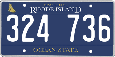 RI license plate 324736