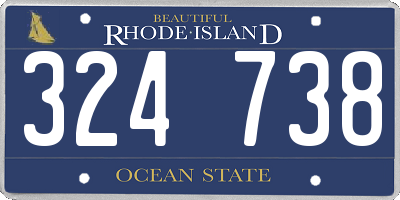 RI license plate 324738