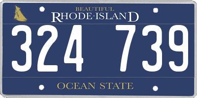 RI license plate 324739
