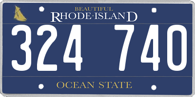RI license plate 324740