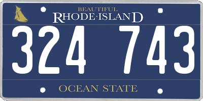 RI license plate 324743