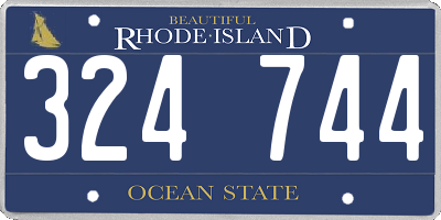 RI license plate 324744
