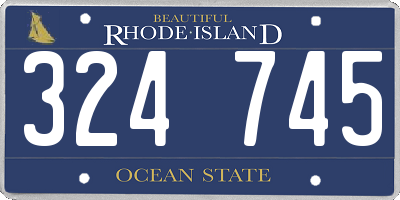 RI license plate 324745