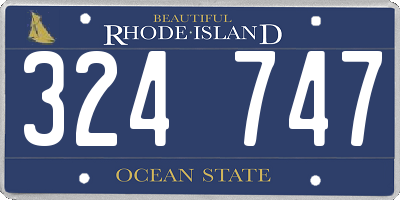 RI license plate 324747