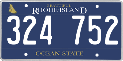 RI license plate 324752