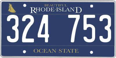 RI license plate 324753