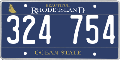 RI license plate 324754