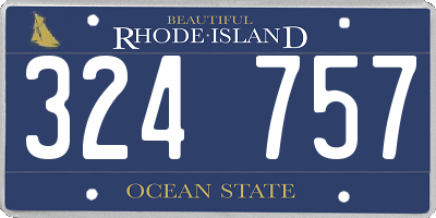 RI license plate 324757