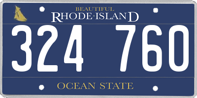 RI license plate 324760