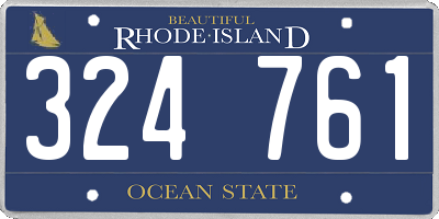 RI license plate 324761