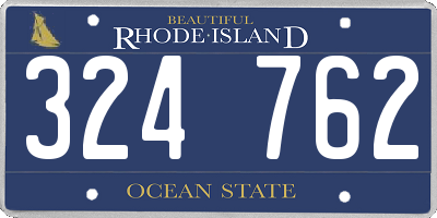 RI license plate 324762
