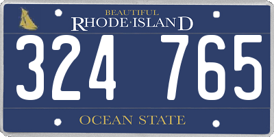 RI license plate 324765