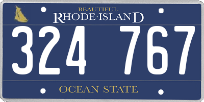 RI license plate 324767
