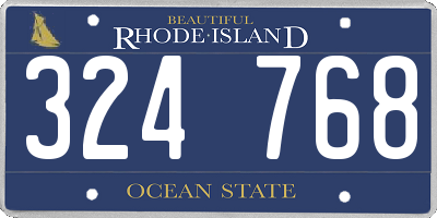 RI license plate 324768