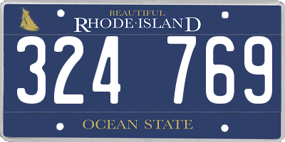 RI license plate 324769