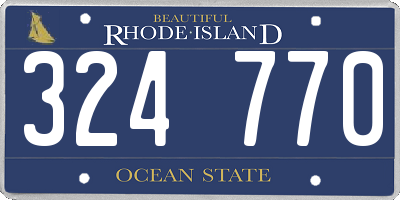 RI license plate 324770