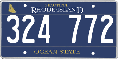 RI license plate 324772