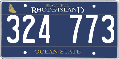 RI license plate 324773