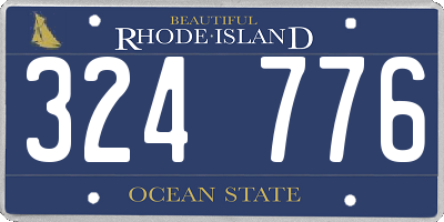 RI license plate 324776