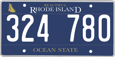 RI license plate 324780