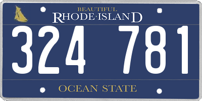 RI license plate 324781