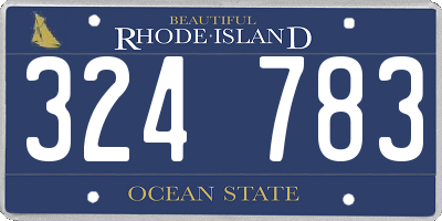 RI license plate 324783