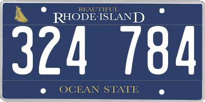 RI license plate 324784