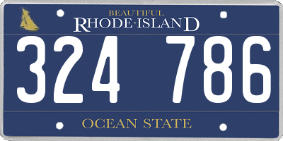 RI license plate 324786