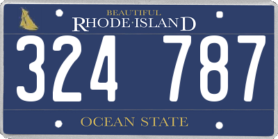 RI license plate 324787