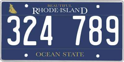 RI license plate 324789