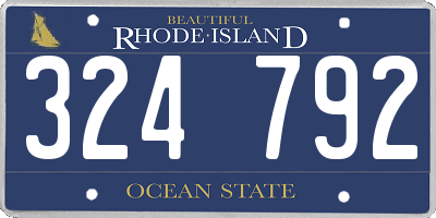 RI license plate 324792