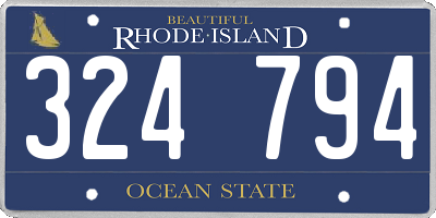RI license plate 324794