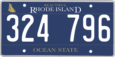 RI license plate 324796