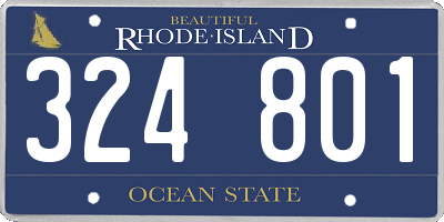 RI license plate 324801