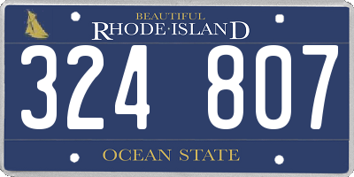 RI license plate 324807