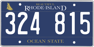 RI license plate 324815
