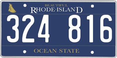 RI license plate 324816